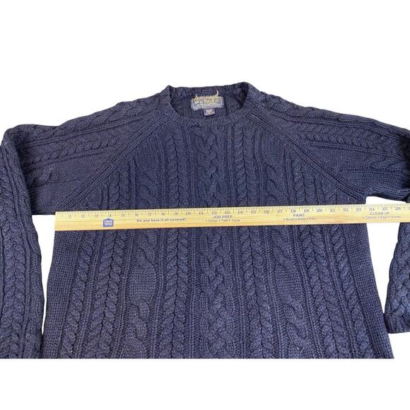 Vintage Abercrombie and Fitch Cable Knit Sweater Men's XL 100% Wool Blue - Picture 5 of 6